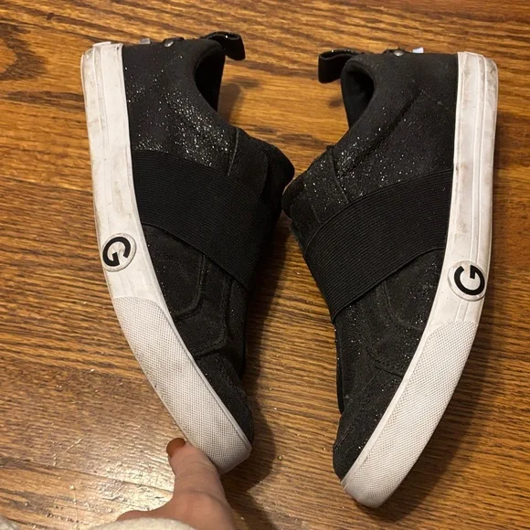 Sparkly Black Slip-On Sneakers - Picture 3 of 8